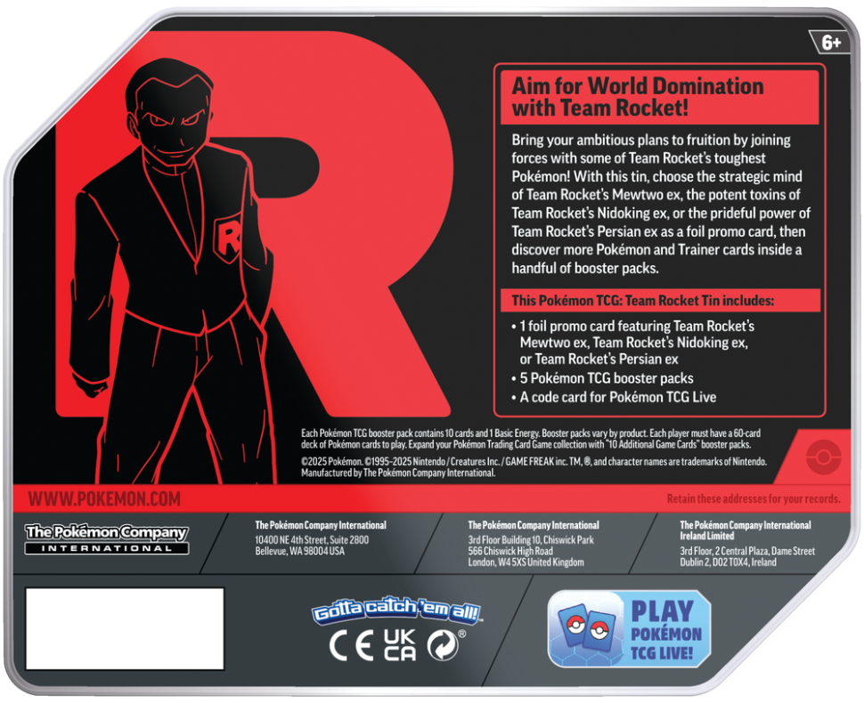 Pokémon TCG - Team Rocket Tin (Random Promo)