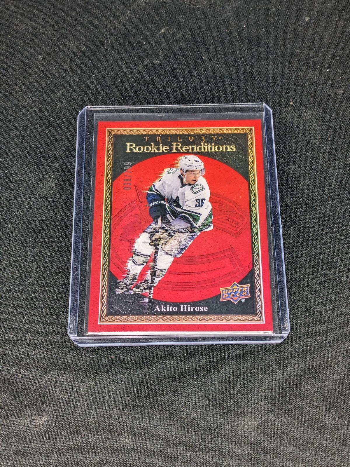2023-24 Upper Deck Trilogy Rookie Renditions Red Akito Hirose Rookie /799