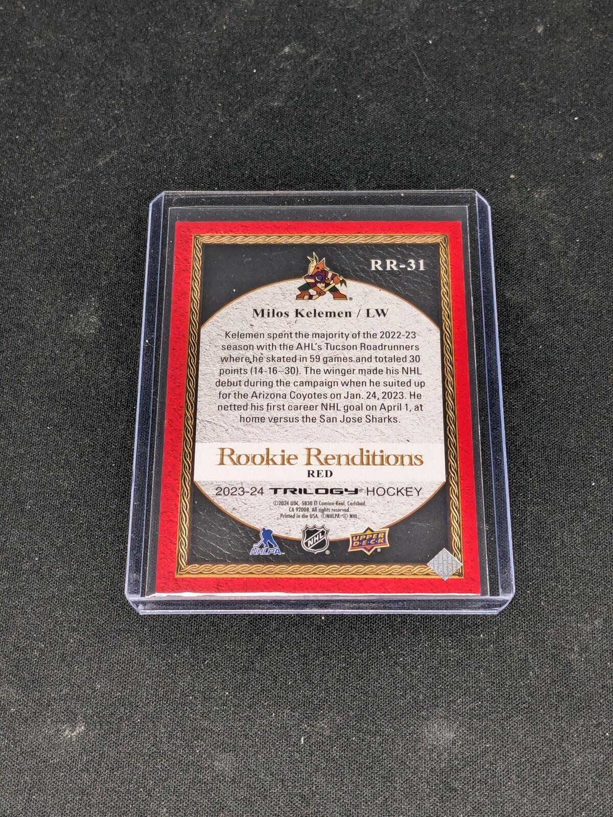 2023-24 Upper Deck Trilogy Rookie Renditions Red #RR-31 Milos Kelemen /799