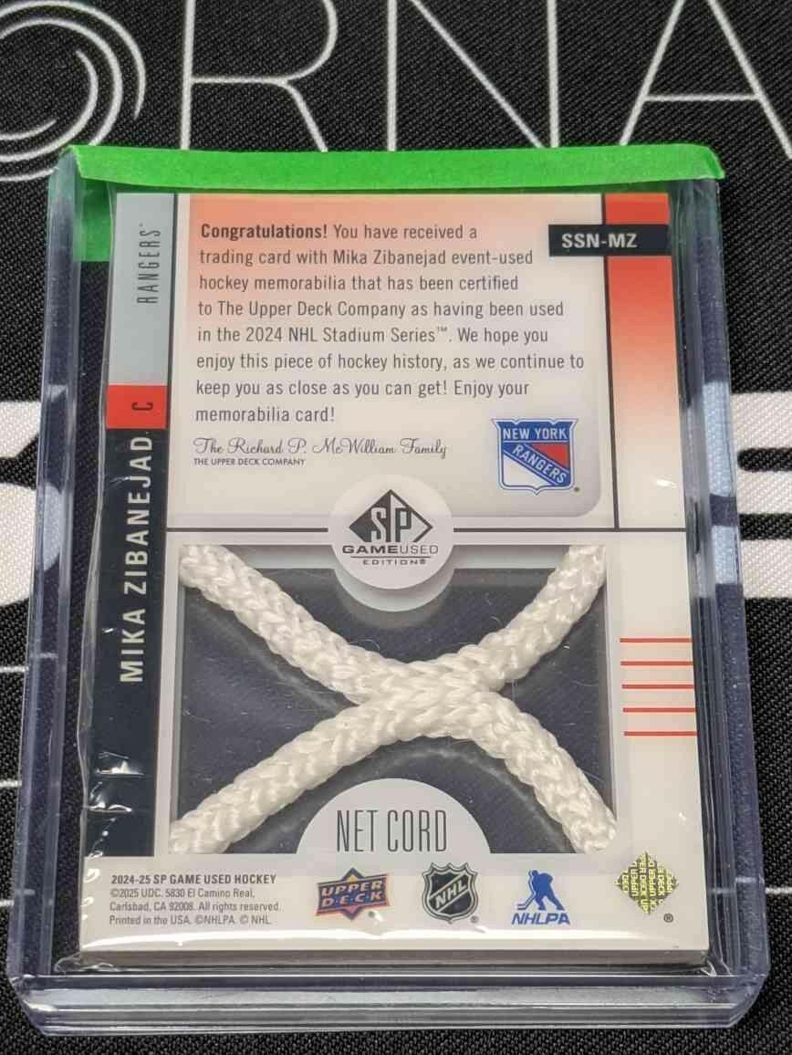 2024-25 Mika Zibanejad SP Game Used Net Cord /35 Stadium Series #SSN-MZ UD