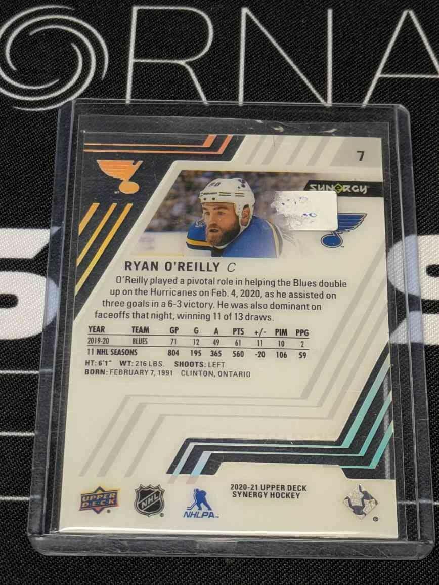 RYAN O'REILLY 2020-21 UPPER DECK SYNERGY PURPLE /21 #7 BLUES
