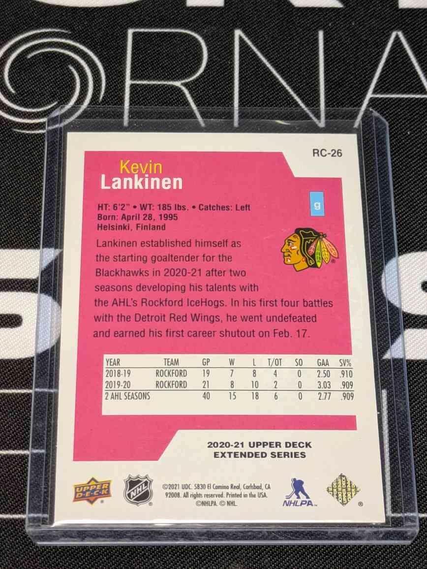 Kevin Lankinen 2020-21 Upper Deck Extended Rookie Class SE Gold /75 #RC-26