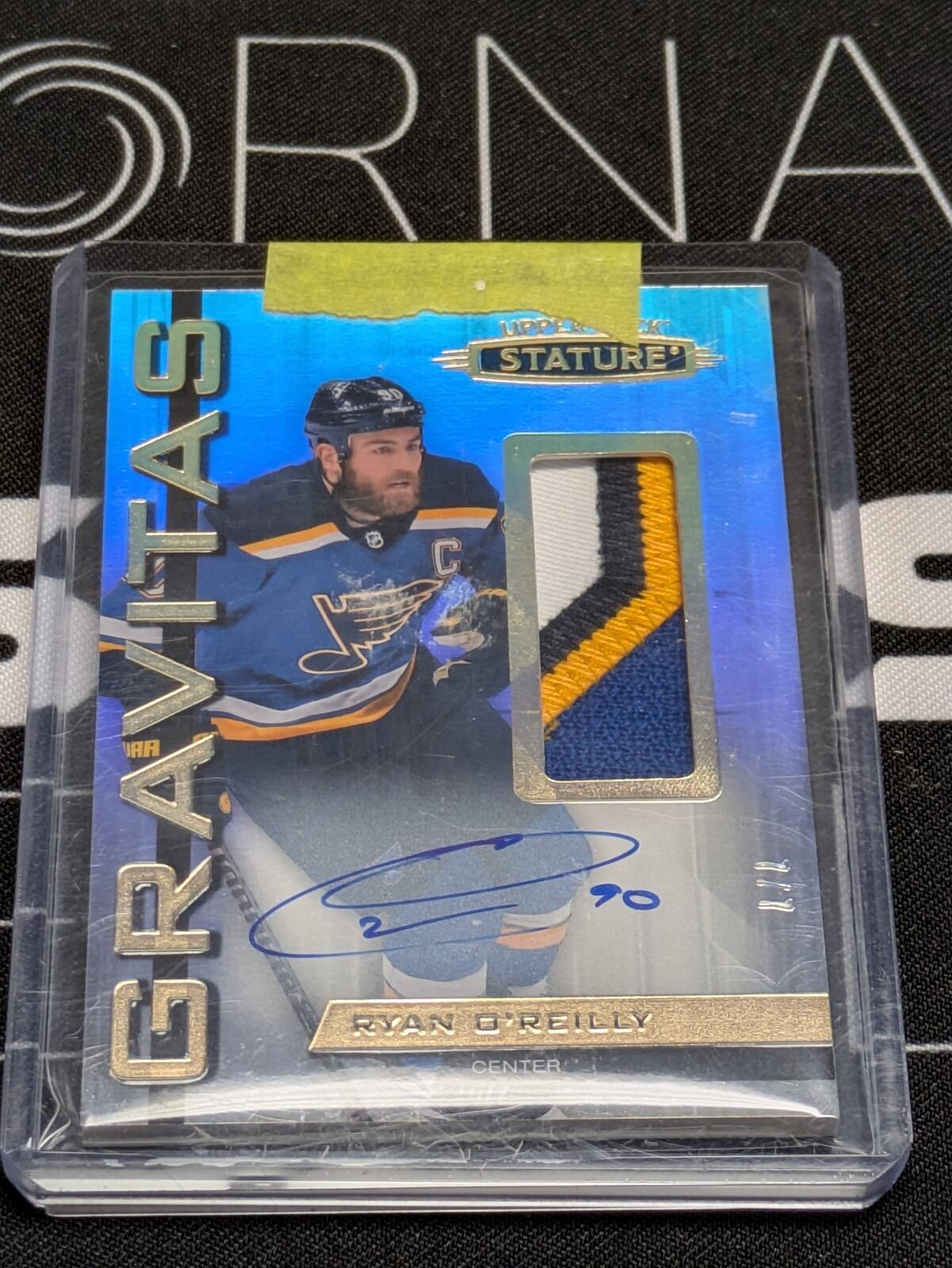 2021-22 Upper Deck Stature Gravitas Ryan O'Reilly Patch Auto 7/7 #G-10