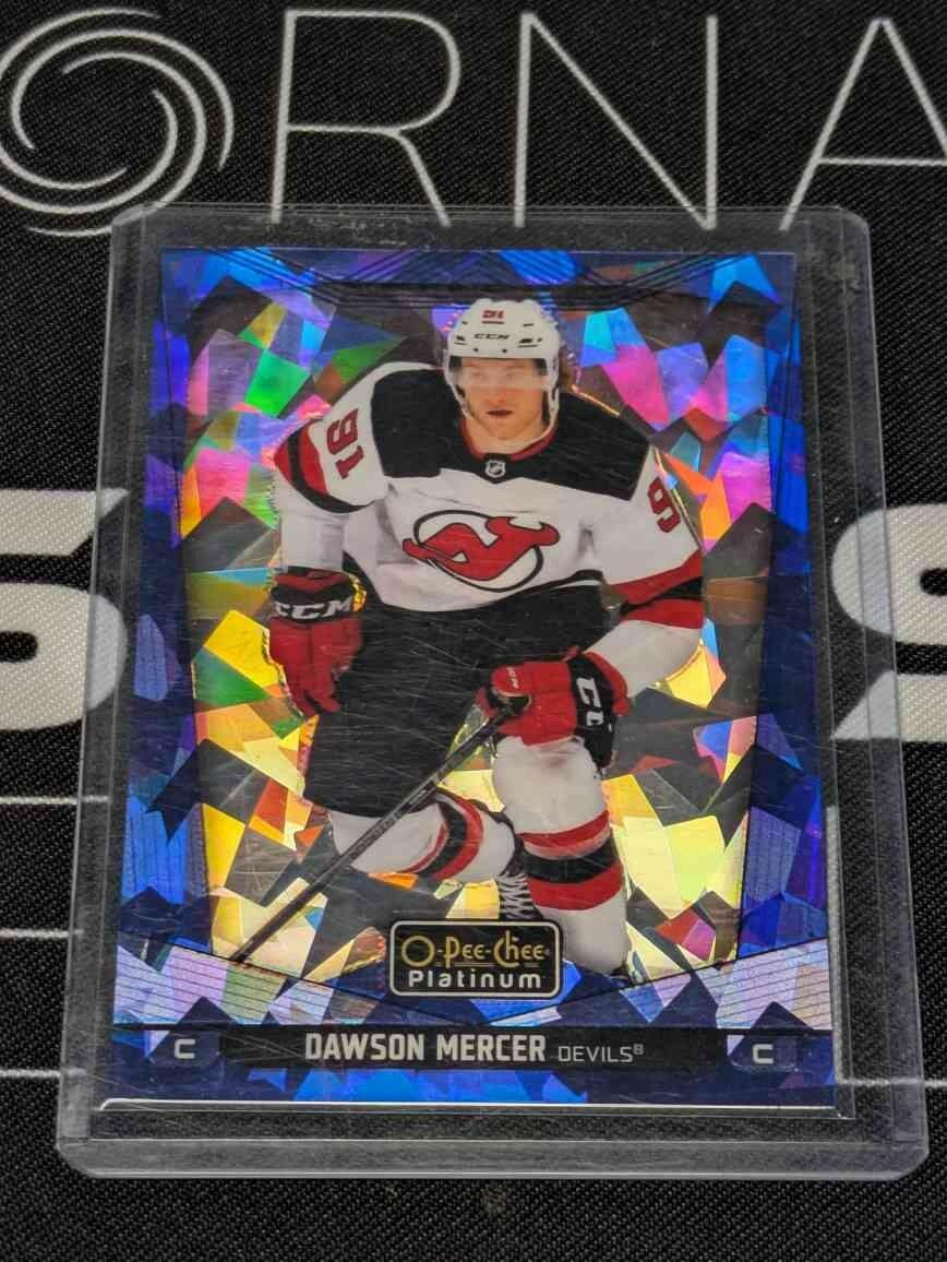 2024-25 O-Pee-Chee Platinum Blue Fragments #85 Dawson Mercer /125 - DEVILS