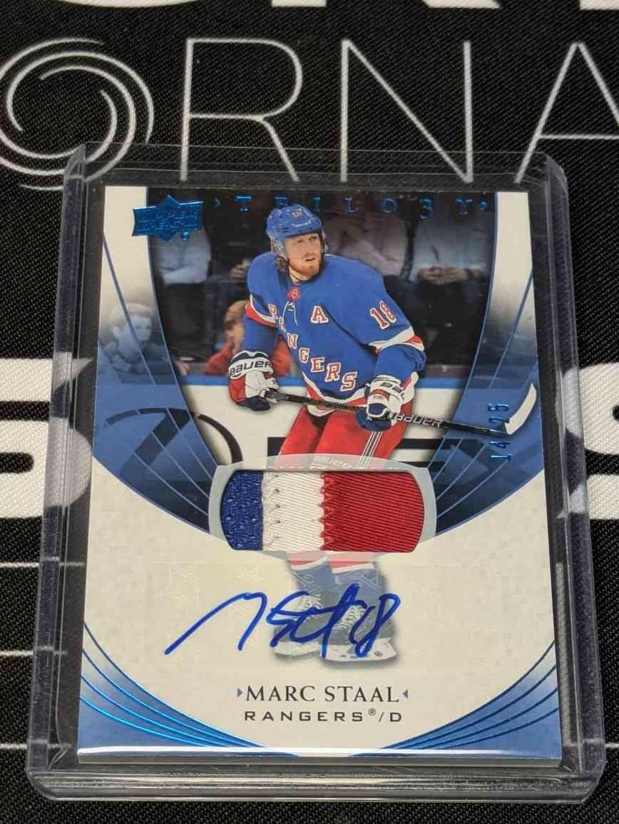 2020-21 Upper Deck Trilogy Marc Staal #42 Blue Foil Patch Auto /25