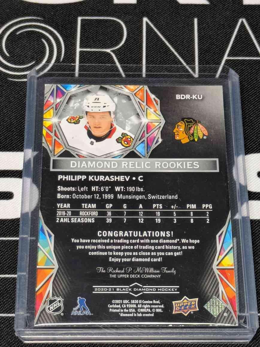 2020-21 UD Black Diamond Relic Rookies #BDR-KU Philipp Kurashev /99 RC