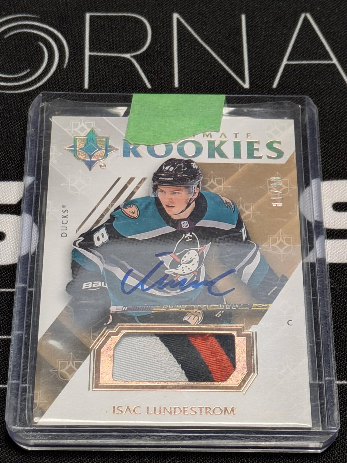 2018-19 Isac Lundestrom UD Ultimate Rookies Auto Patch #54 /99 Rookie RC