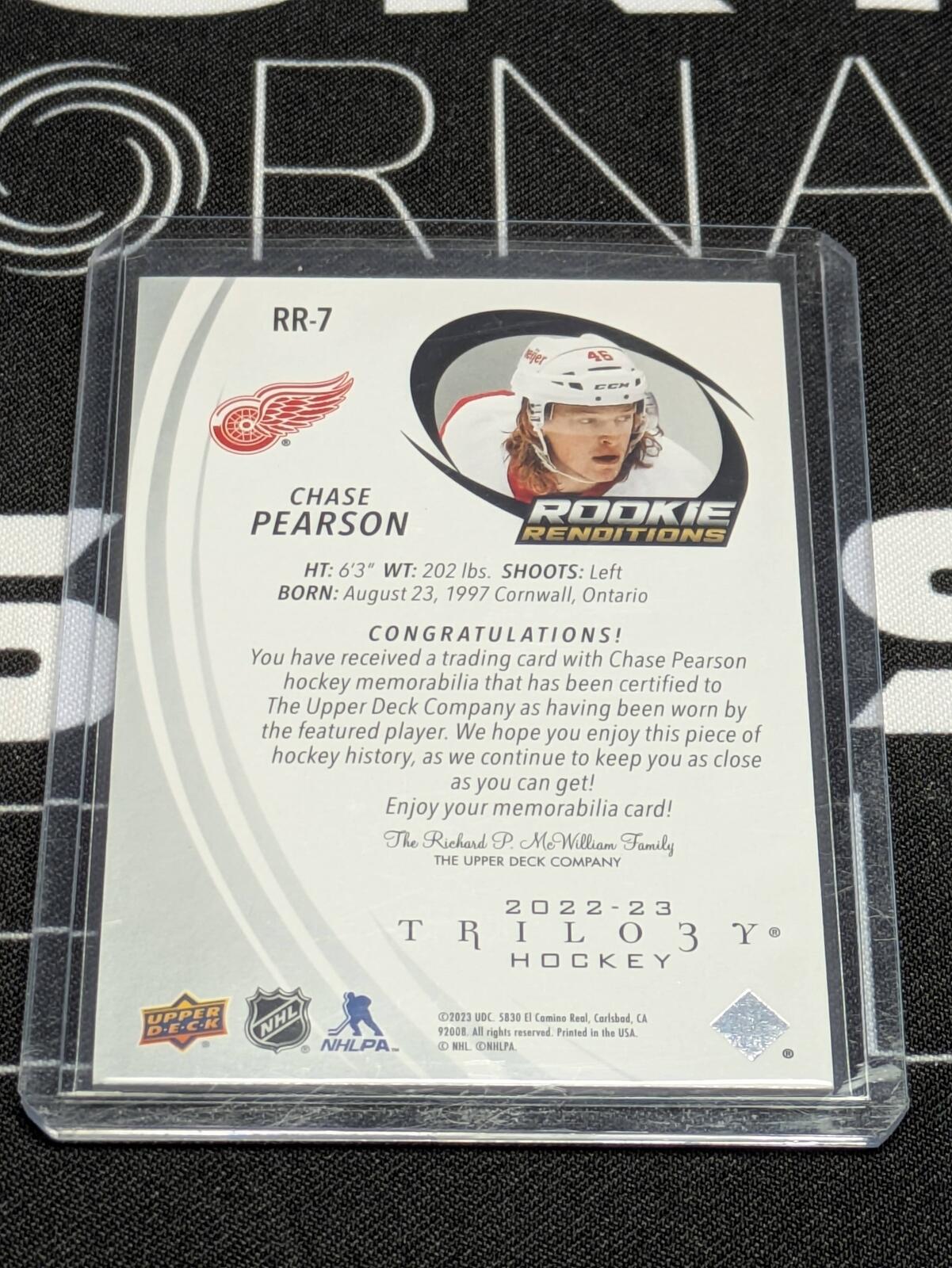 2022-23 UPPER DECK TRILOGY ROOKIE RENDITIONS JERSEY CHASE PEARSON #RR-7
