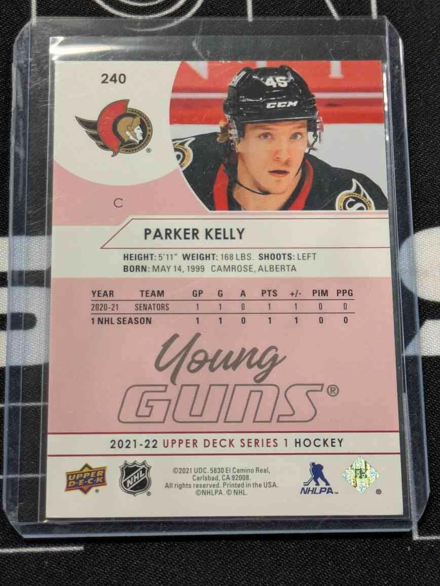 2020-21 UD Series 1 Parker Kelly Young Guns Exclusives /100 #240