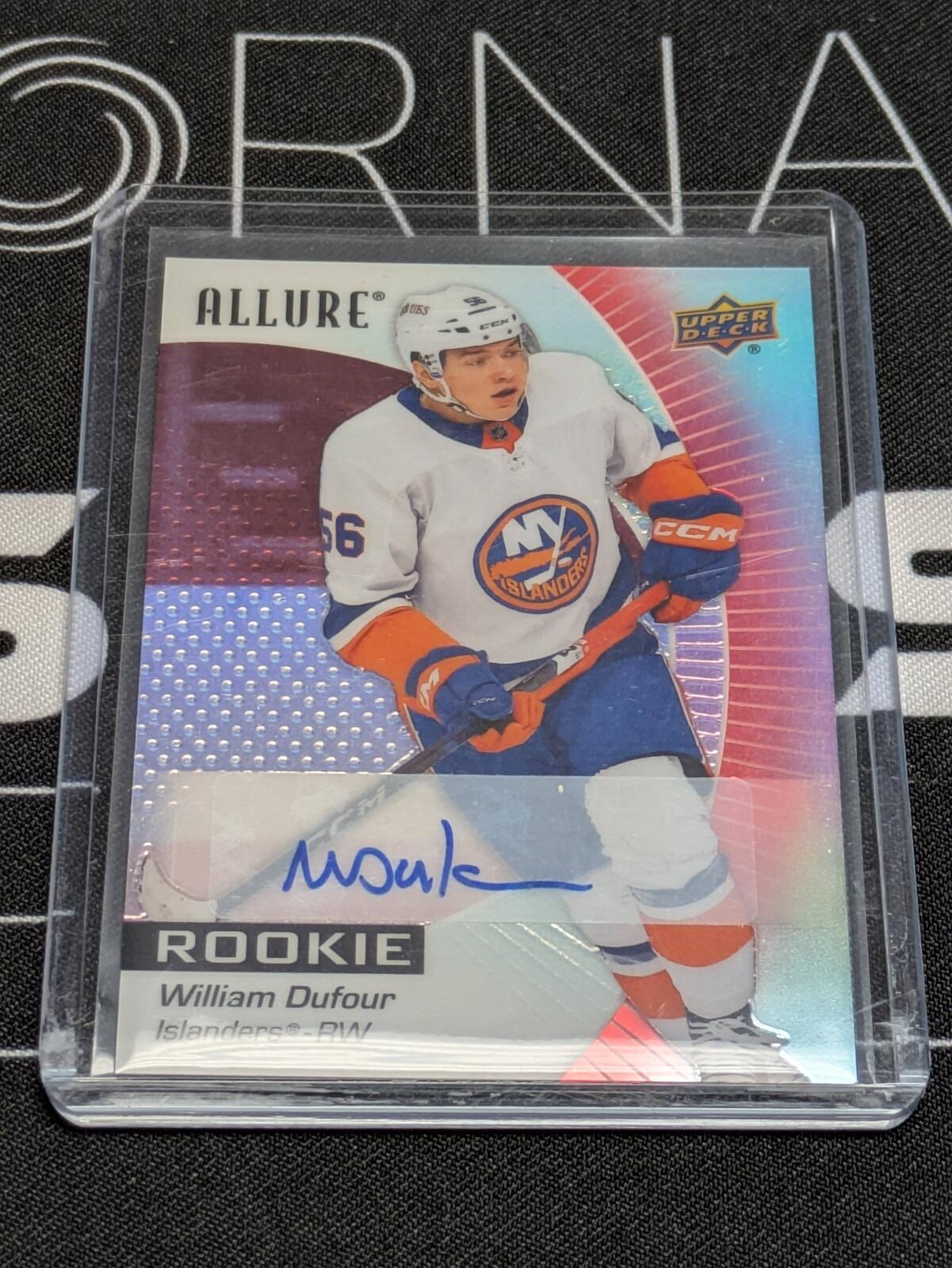 2023-24 Upper Deck Allure William Dufour Red Rainbow Auto #137 Rookie
