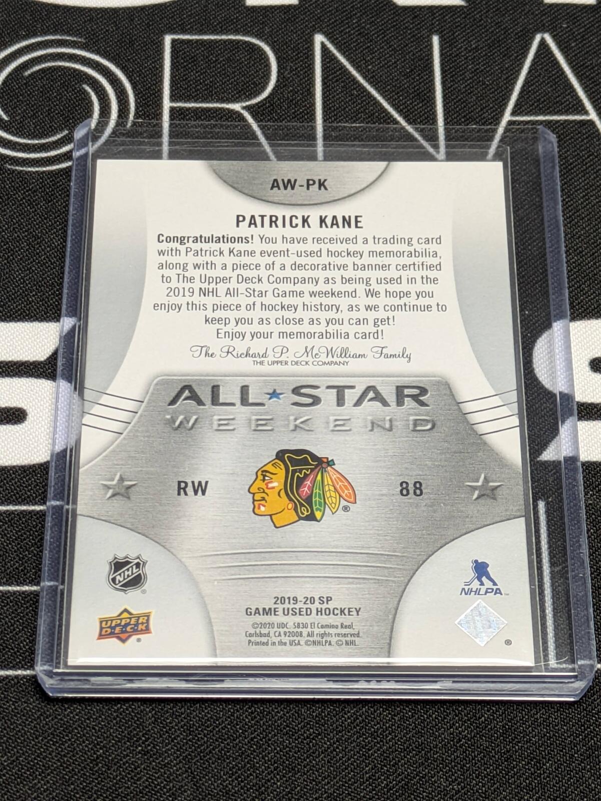 2019-20 SP Game Used All Star Weekend Banner Jersey Patch Patrick Kane