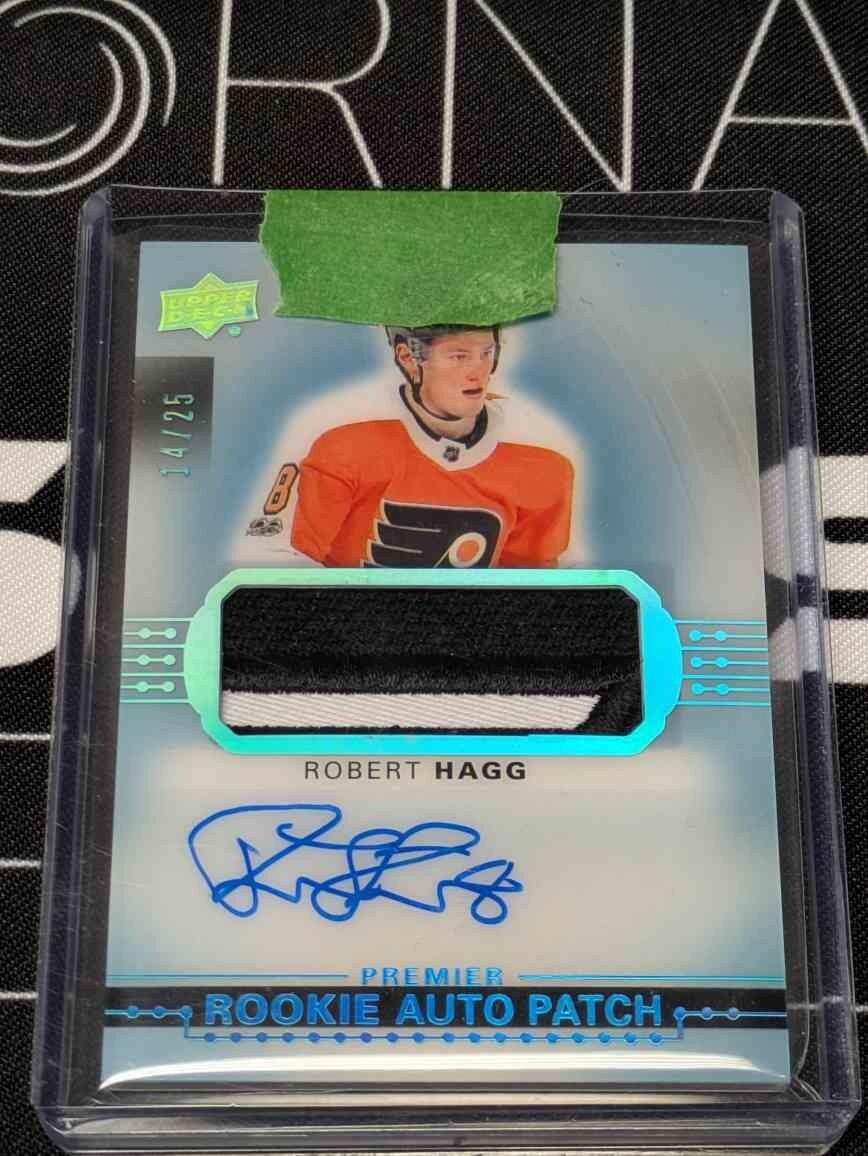 2017-18 Upper Deck Premier Blue Rookie Auto Patch /25 Robert Hagg #AR-RH