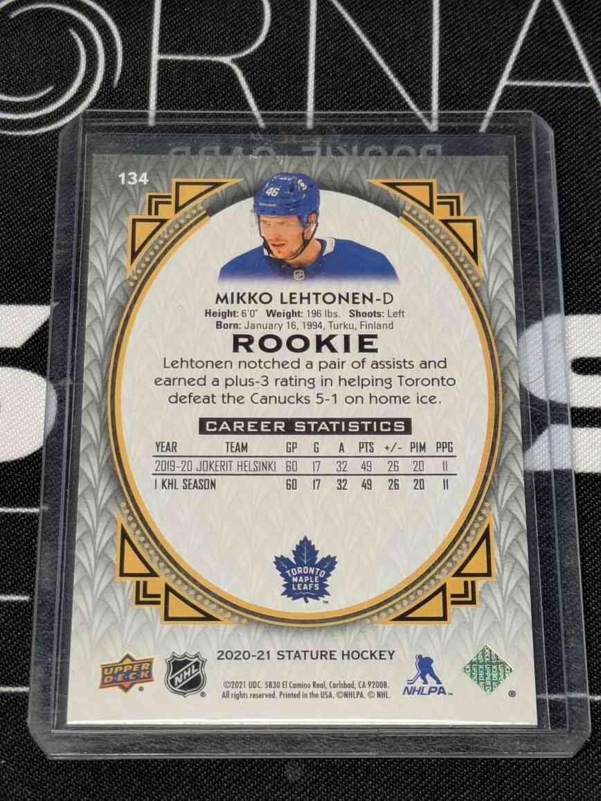 MIKKO LEHTONEN - 2020-21 Upper Deck Stature Rookie Portait Variation /99 #134