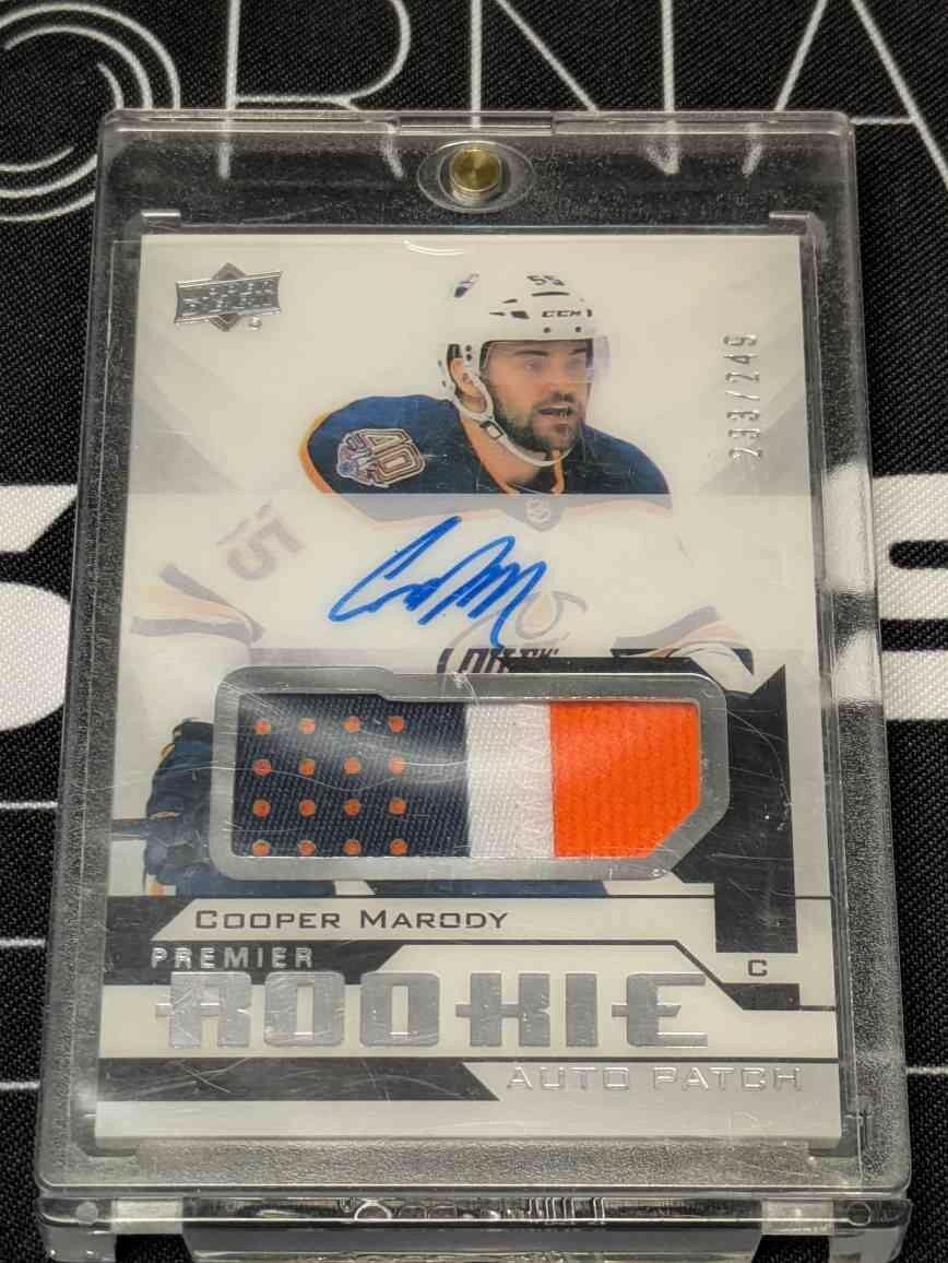 2018-19 UD Premier Rookie COOPER MARODY /249 Auto Patch Acetate #AR-MA