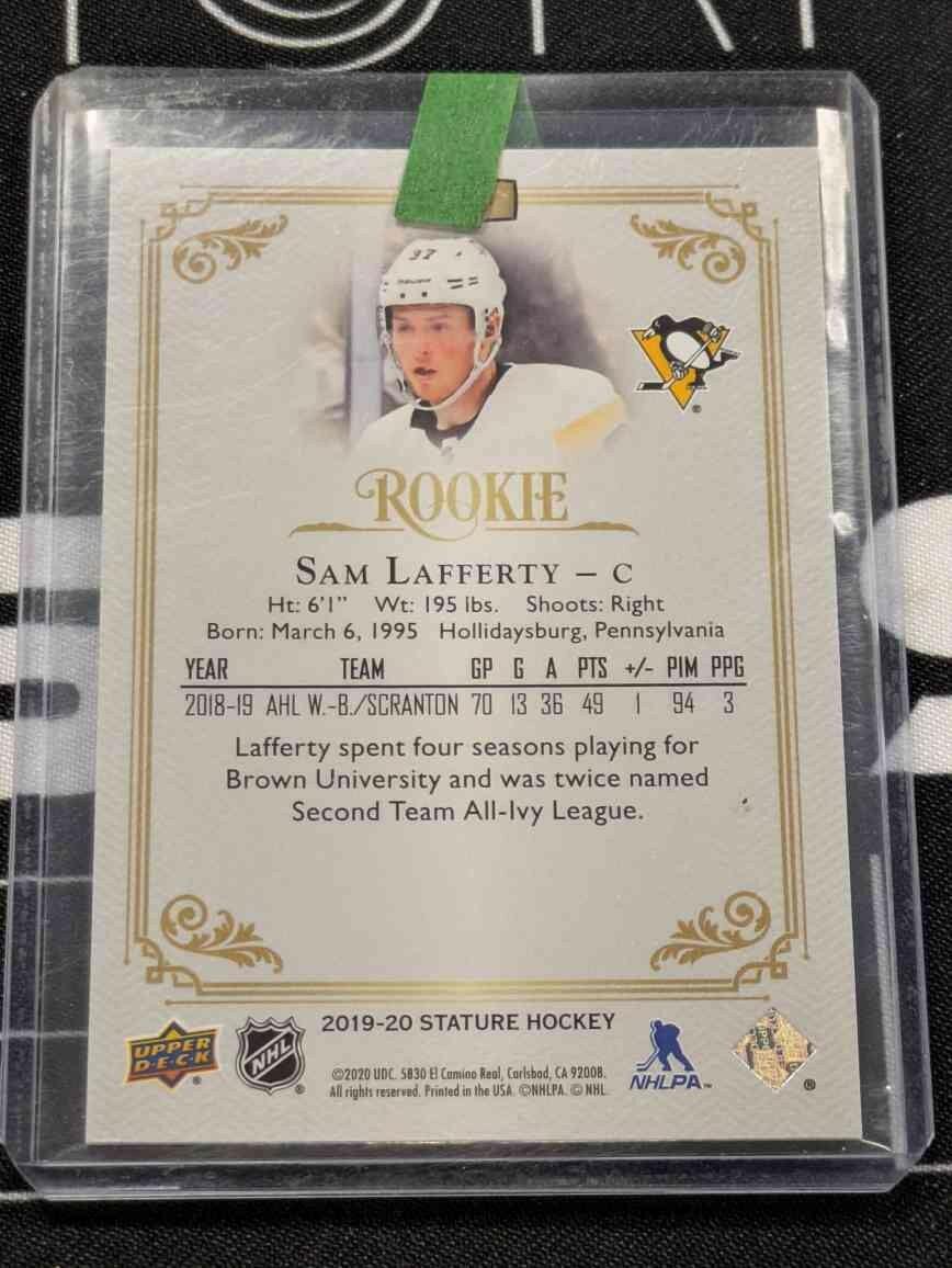 2019-20 Upper Deck Stature Red Rookie Sam Lafferty /75 Pittsburgh Penguins