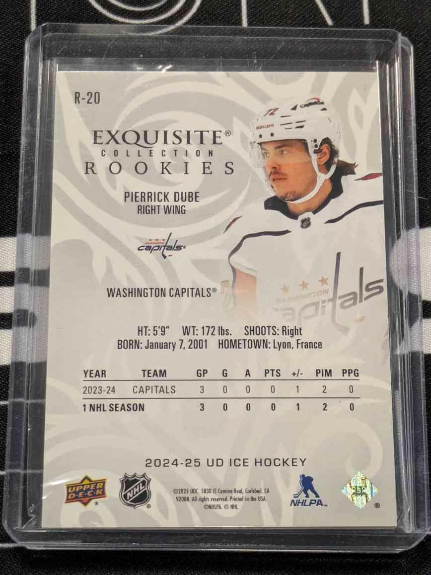 2024-25 UD Ice Exquisite Rookies /299 Pierrick Dube R-20