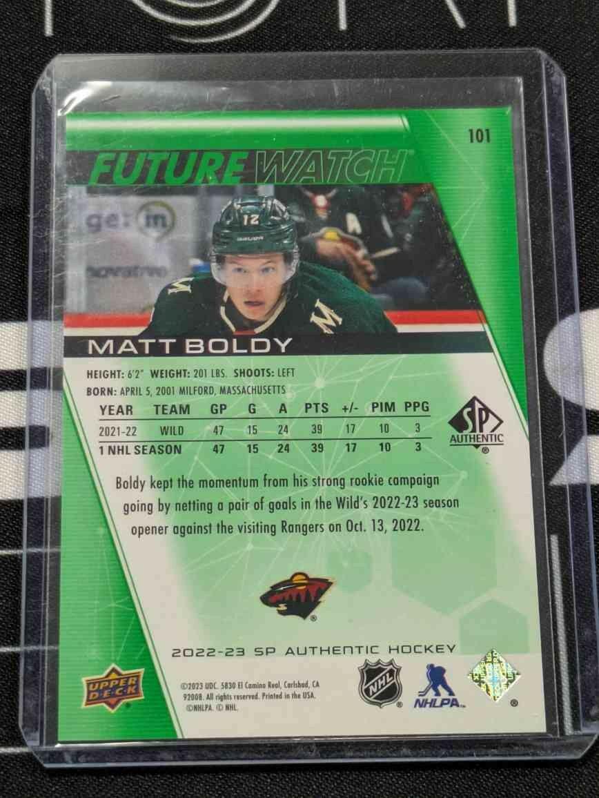 Matt Boldy 2022-23 Future Watch Limited Green /199 Rookie Card #101