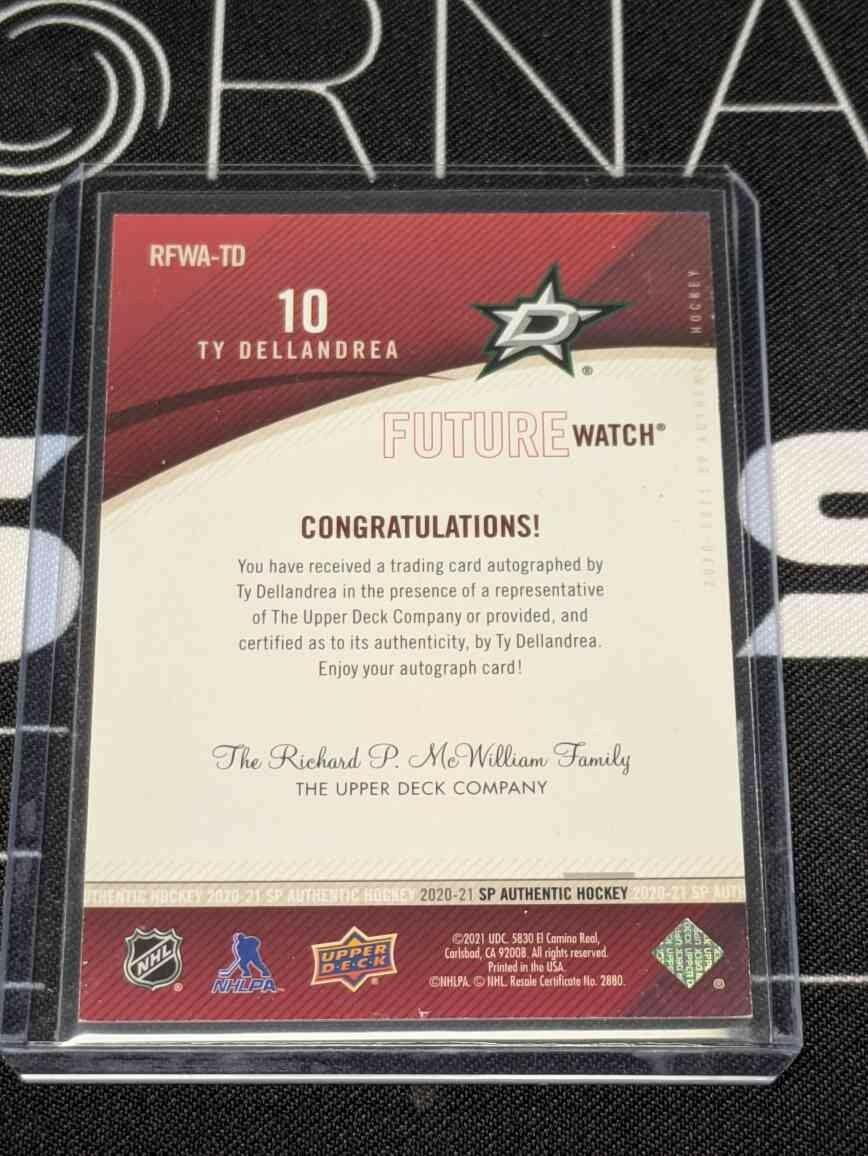 2020-21 SP Authentic Retro Future Watch Autograph Ty Dellandrea Auto /399 RFWATD