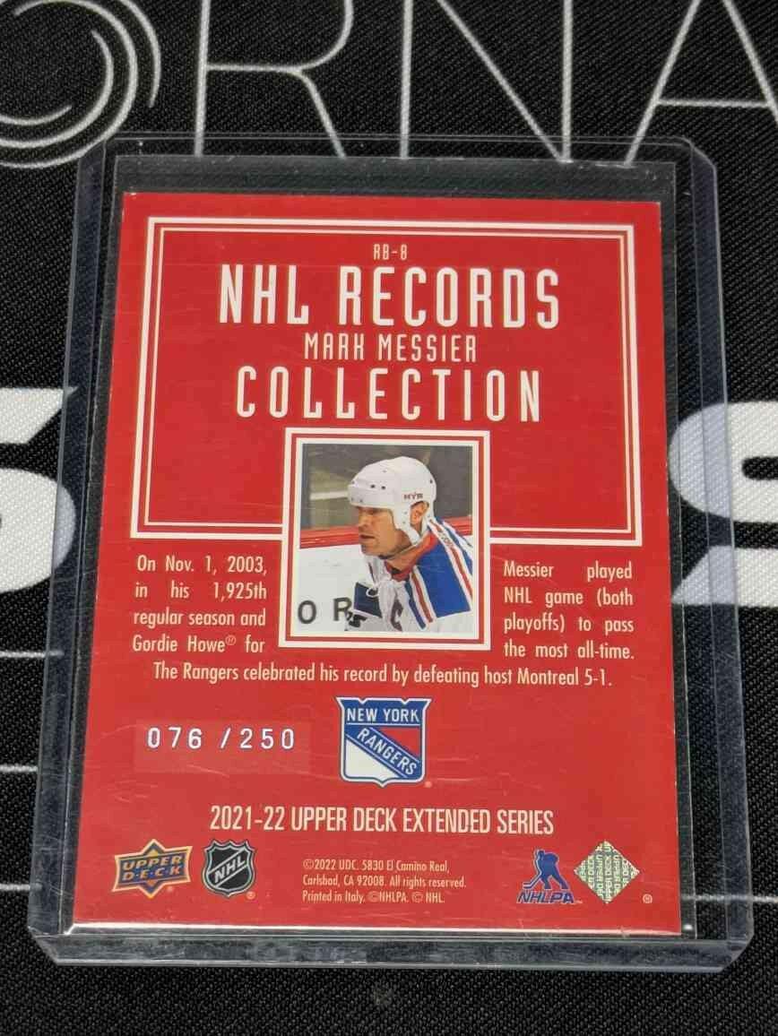 2021-22 Mark Messier Extended Series NHL Records Gold /250 RB-8