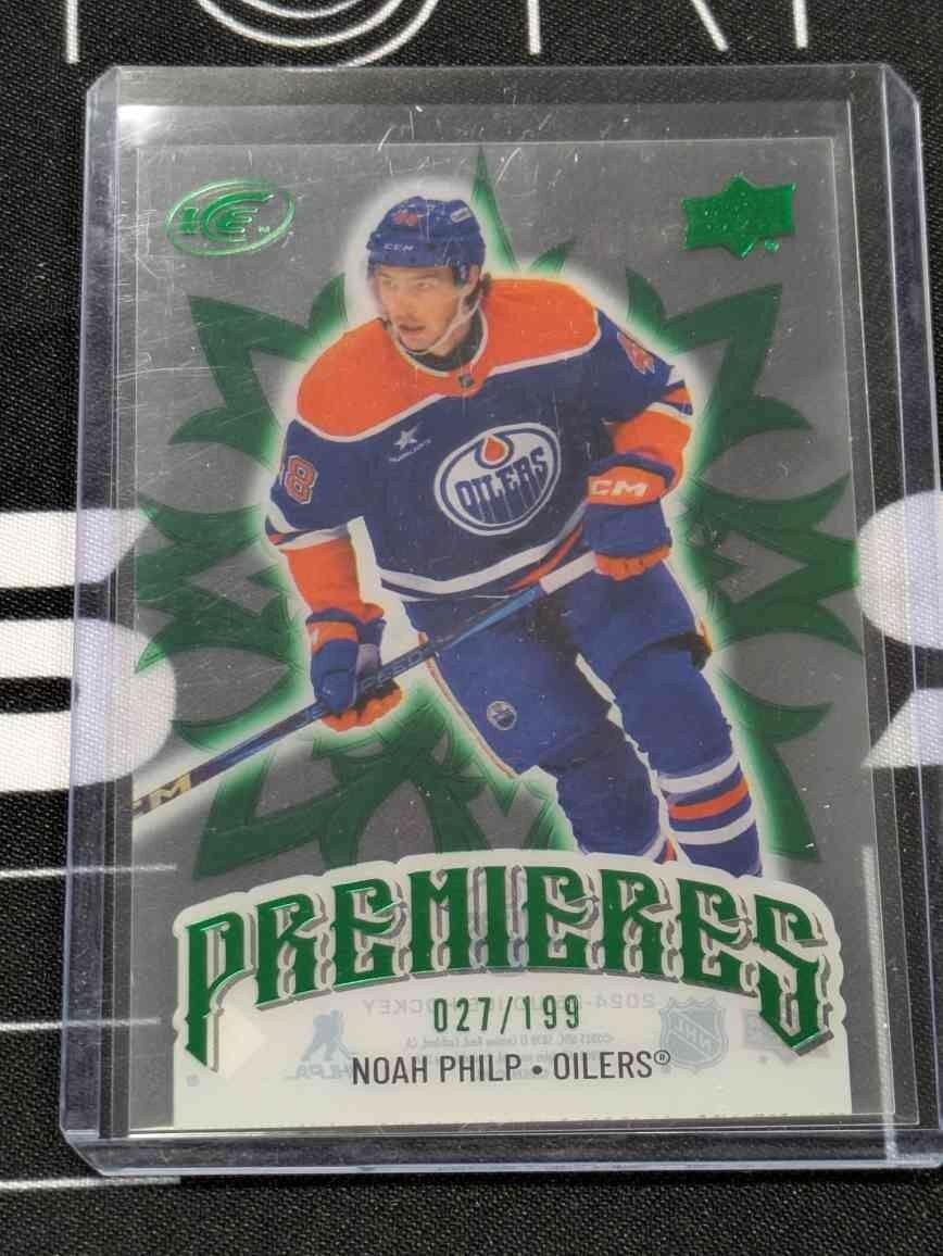 2024-25 Upper Deck ICE Noah Philp Ice Premieres Green /199 Rookie Oilers