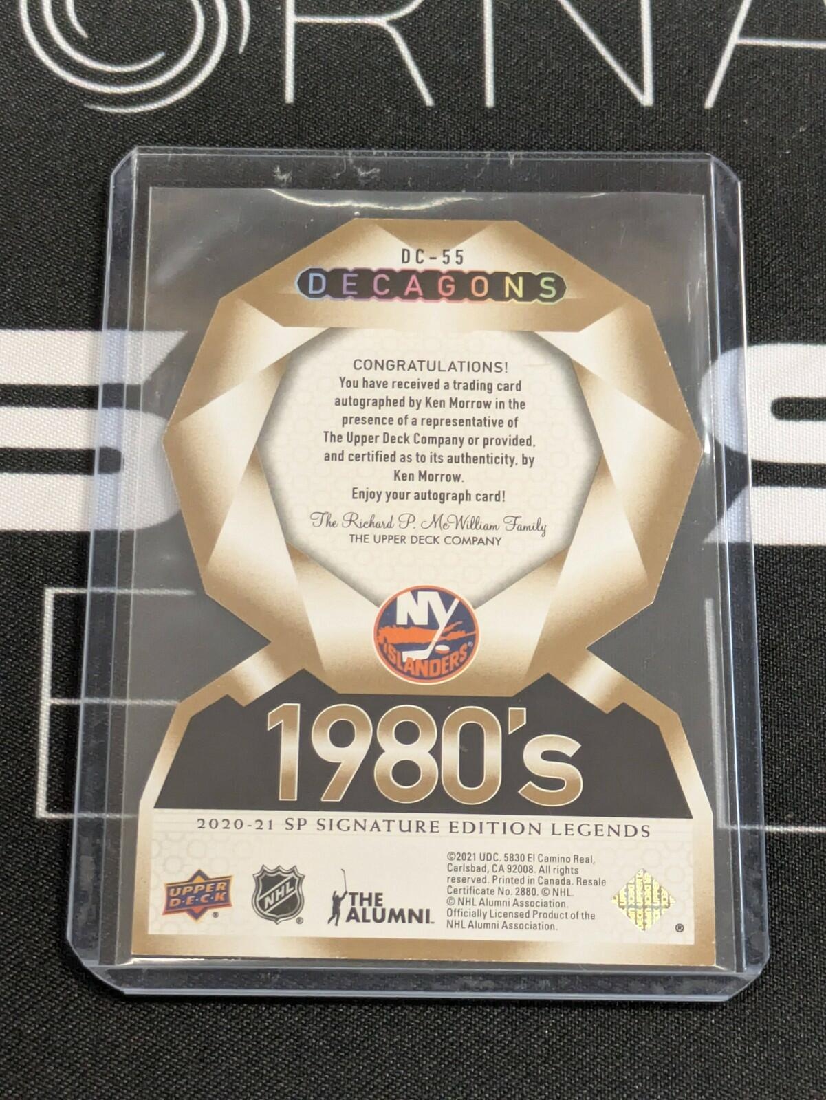 2020-21 UD SP Signature Edition Legends Ken Morrow Decagons Auto #DC-55