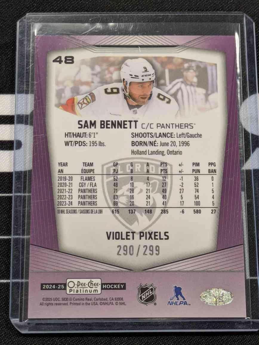 2024-25 O-Pee-Chee Platinum Violet Pixels #48 Sam Bennett /299