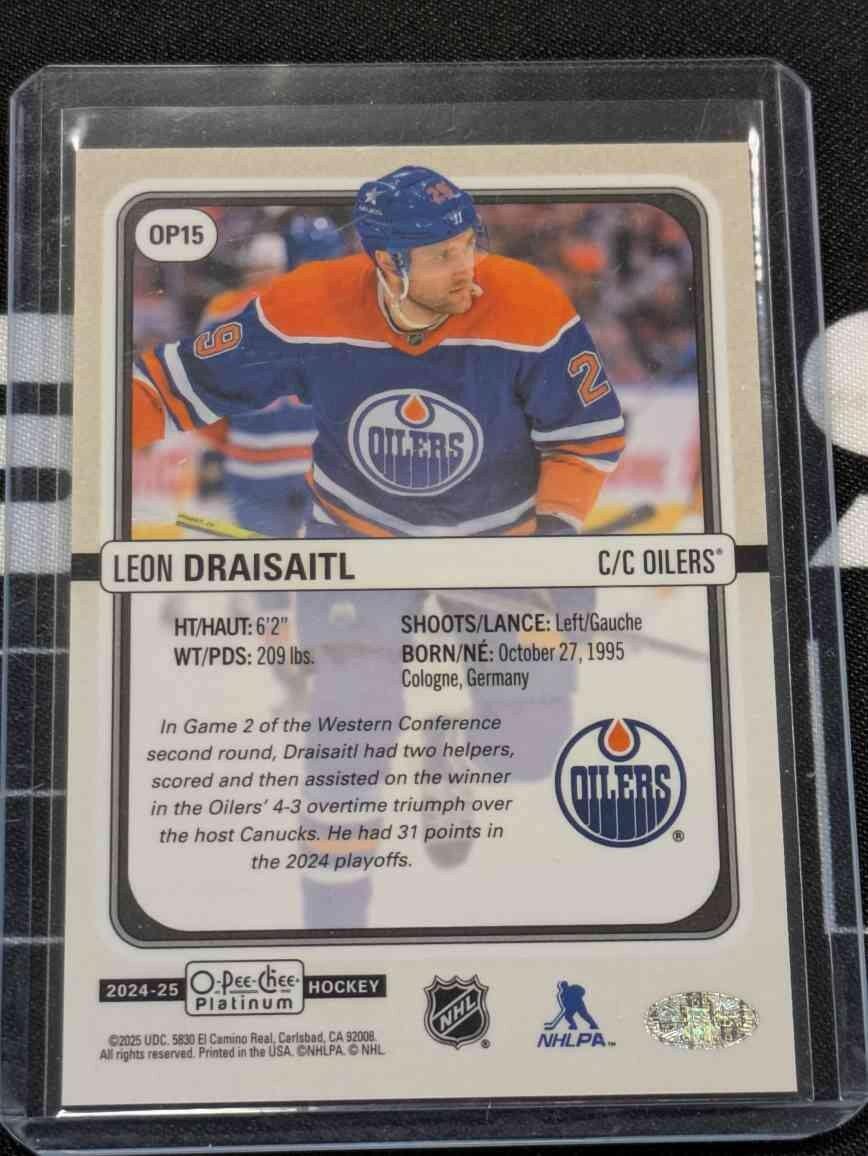 2024-25 OPC O-Pee-Chee Platinum Premier Leon Draisaitl #OP-15 SP