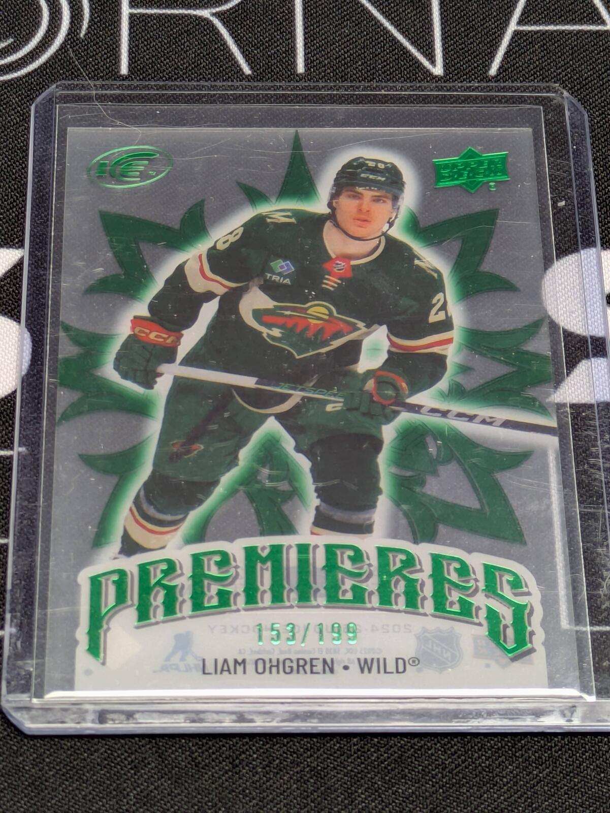 2024-25 UD ICE ROOKIE PREMIERES LIAM OHGREN GREEN /199 #244