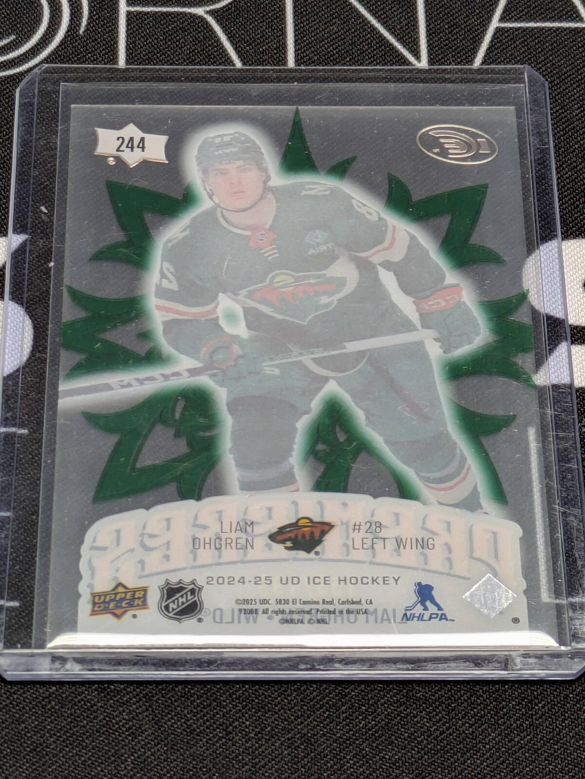2024-25 UD ICE ROOKIE PREMIERES LIAM OHGREN GREEN /199 #244