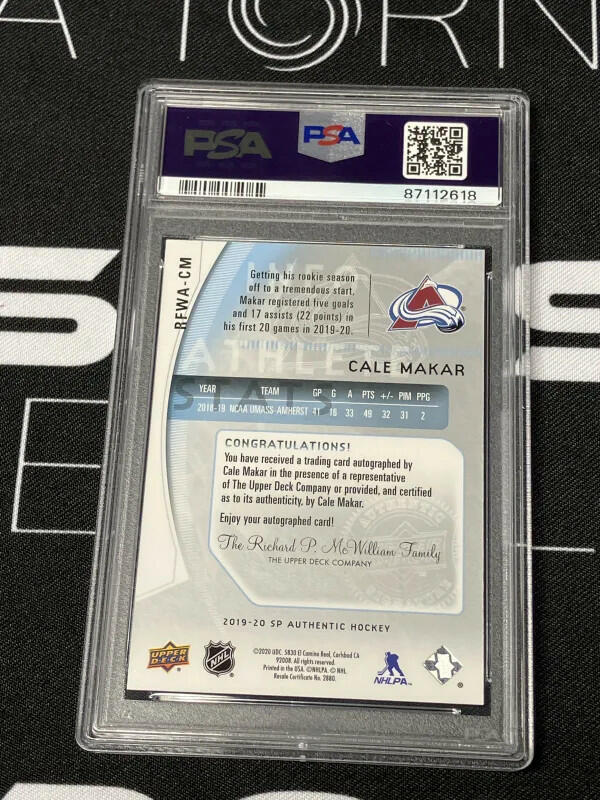 UD SP Authentic 2019/20 - Future Watch Auto Retro /399 - Cale Makar PSA 10
