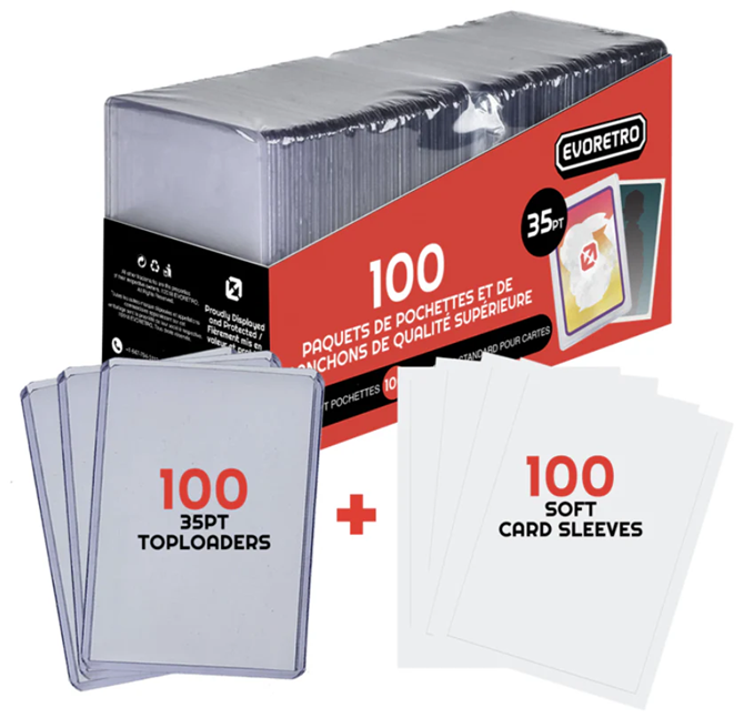 EvoRetro Top Loaders 35pt (100-pack w/sleeves)