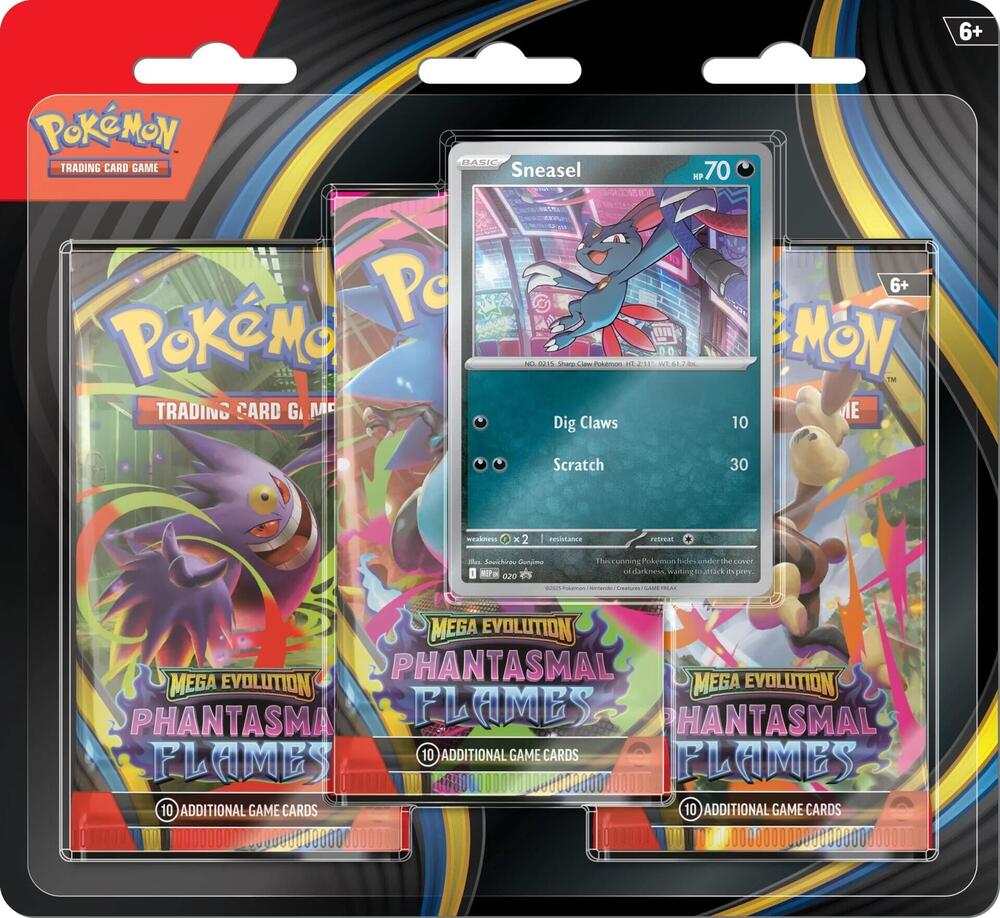 Pokémon TCG: Phantasmal Flames 3-Pack Blister w/ Random Promo (Sneasel or Weavile)