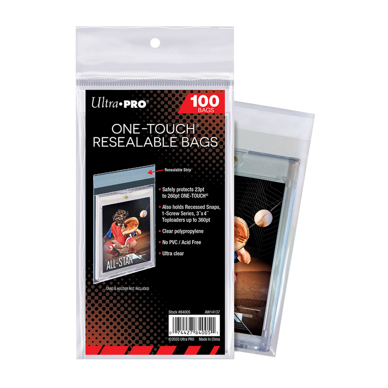 One-Touch Resealable Bags – Pack of 100 | Card Protection