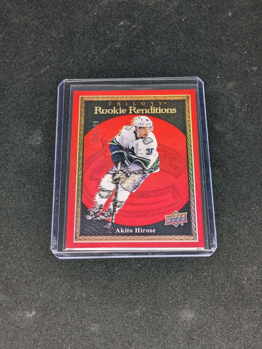 2023-24 Upper Deck Trilogy Rookie Renditions Red Akito Hirose Rookie /799