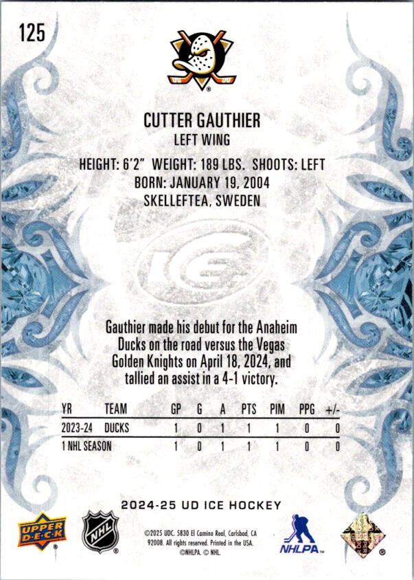 Cutter Gauthier 2024-25 Ice Rookie