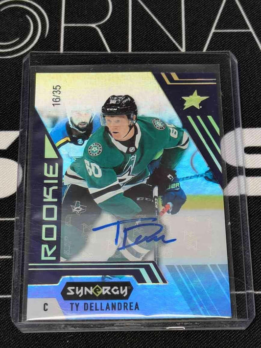 2020-21 Upper Deck Synergy Purple /35 Ty Dellandrea #109 Rookie Auto RC