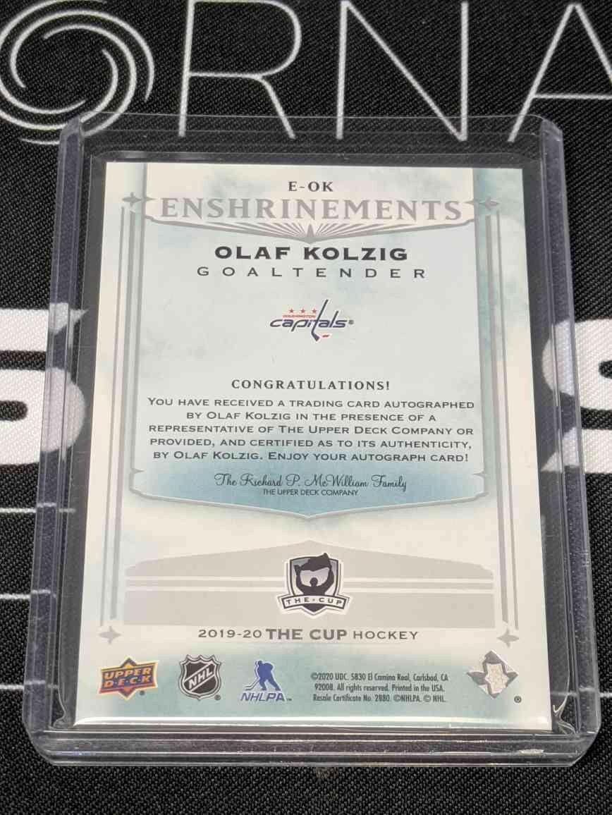 2019-20 Upper Deck The Cup Enshrinements Olaf Kolzig Auto /99 #E-OK