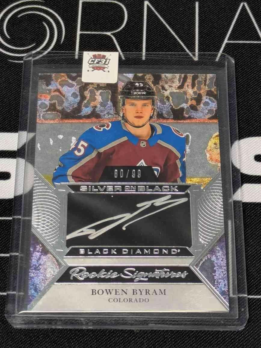 2020-21 Black Diamond Silver on Black Rookie Signatures AUTO Bowen Byram /99