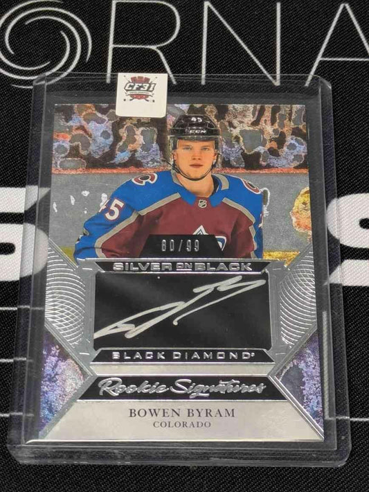 2020-21 Black Diamond Silver on Black Rookie Signatures AUTO Bowen Byram /99