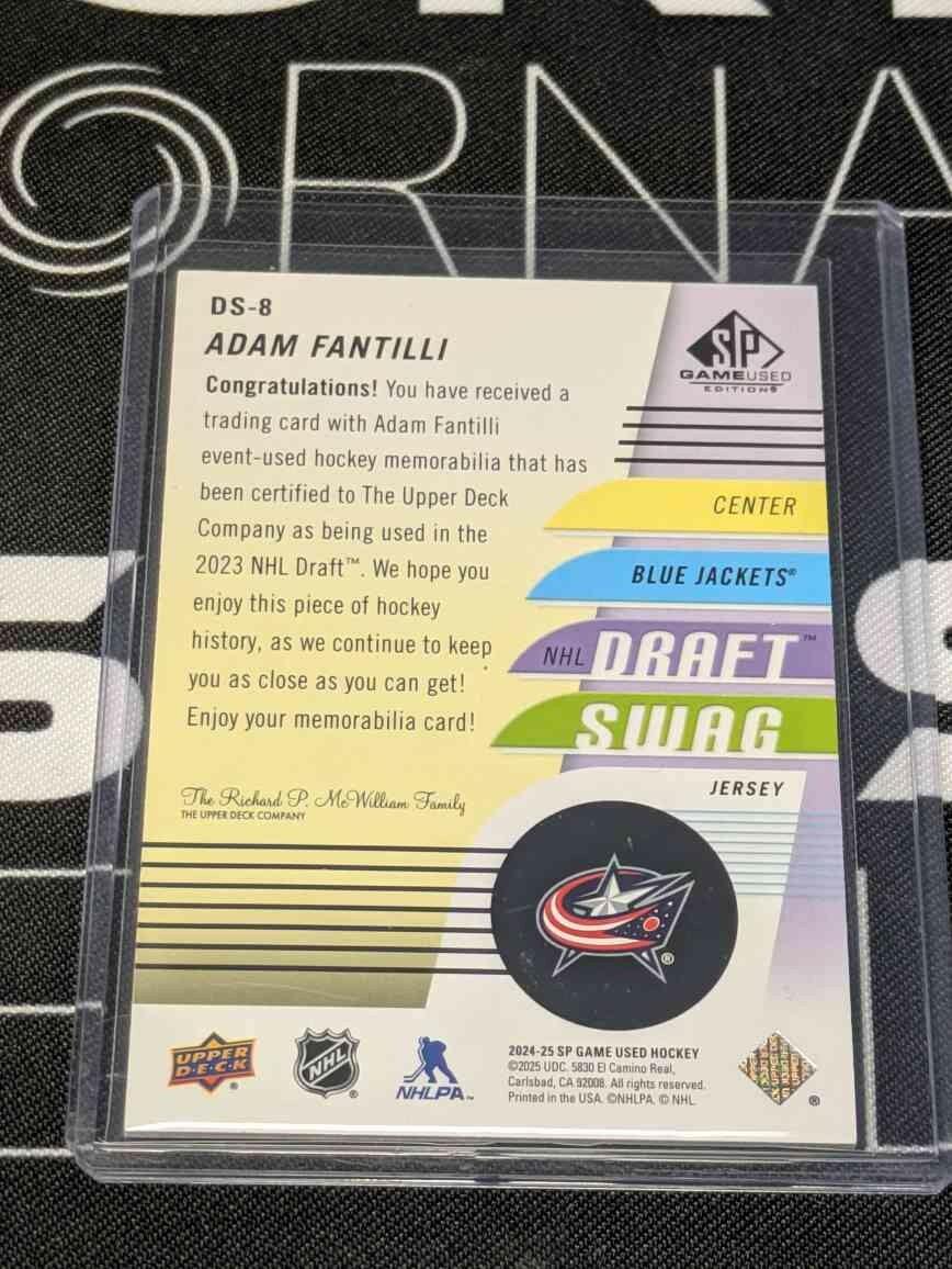 2024-25 UPPER DECK SP GAME USED ADAM FANTILLI DRAFT JERSEY /100 #DS-8