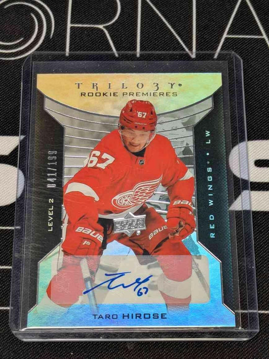 Taro Hirose 2019-20 Upper Deck Trilogy Silver Foil Level 2 Rookie Auto /199 #92