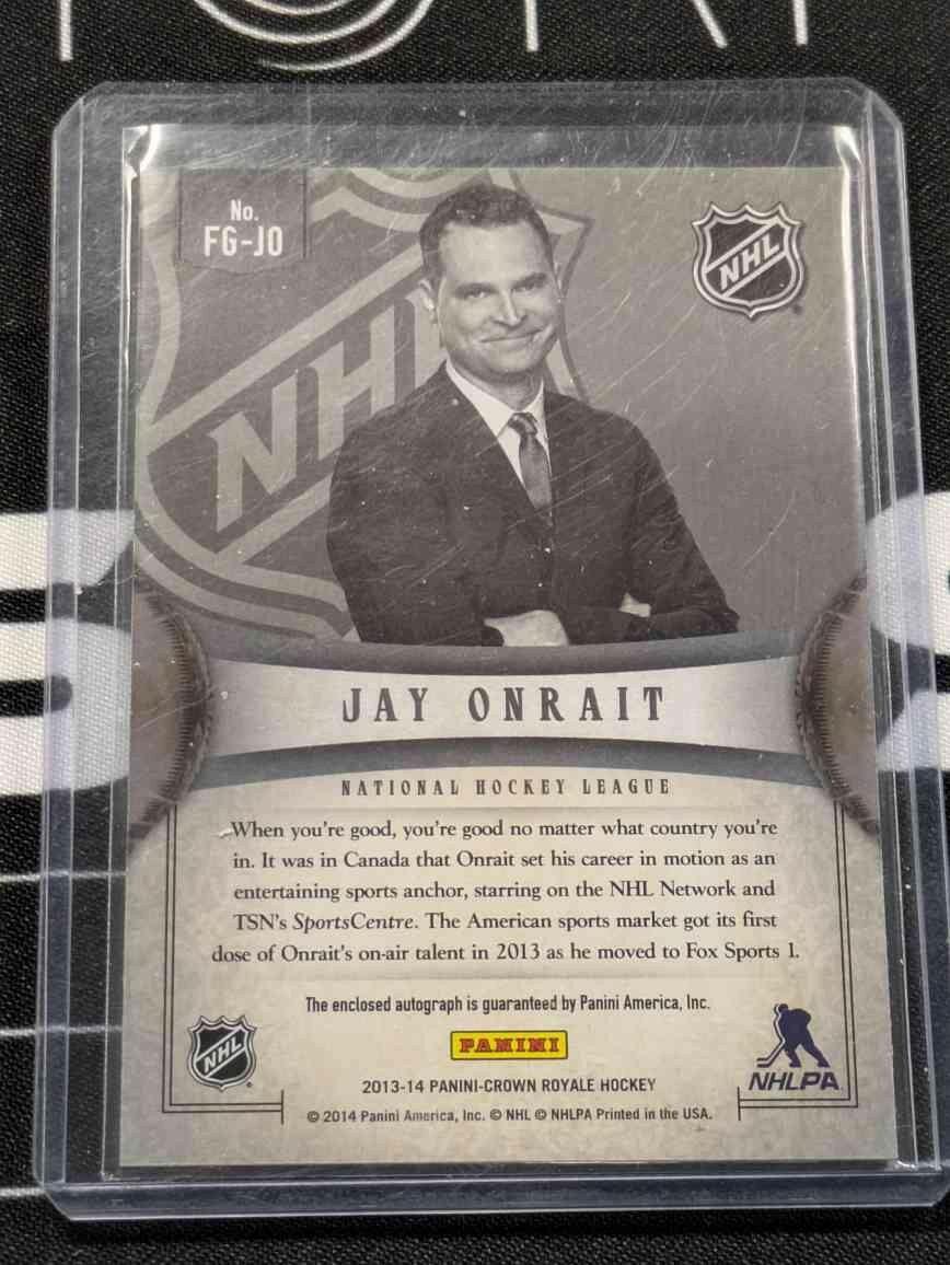 2013-14 Panini Crown Royale Fans of the Game Auto Jay Onrait #FG-JO NHL