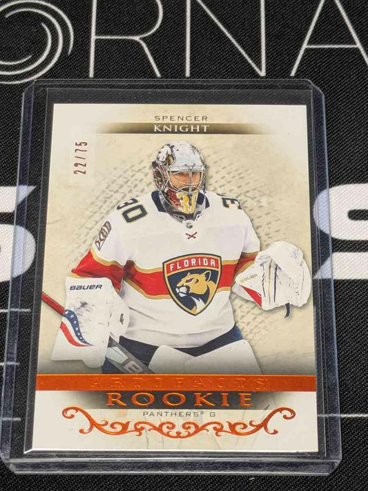 2021-22 Upper Deck Artifacts - Rookies Spencer Knight #174 Autumn /75 (RC)