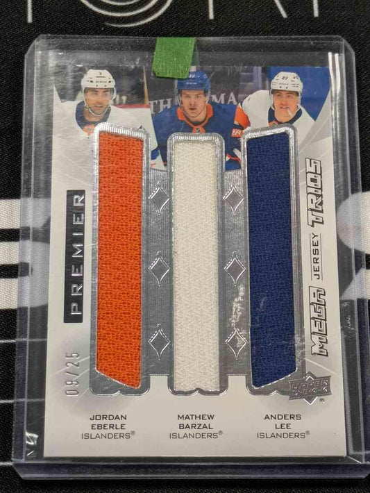 2020-21 Premier Mega Jersey Trios /25 Jordan Eberle Mathew Barzal Anders Lee