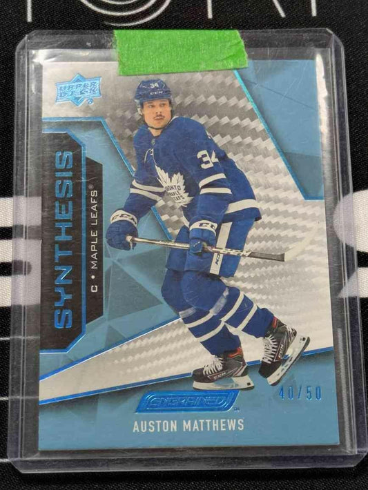 2019-20 Upper Deck Engrained Synthesis Blue /50 Auston Matthews #S-24