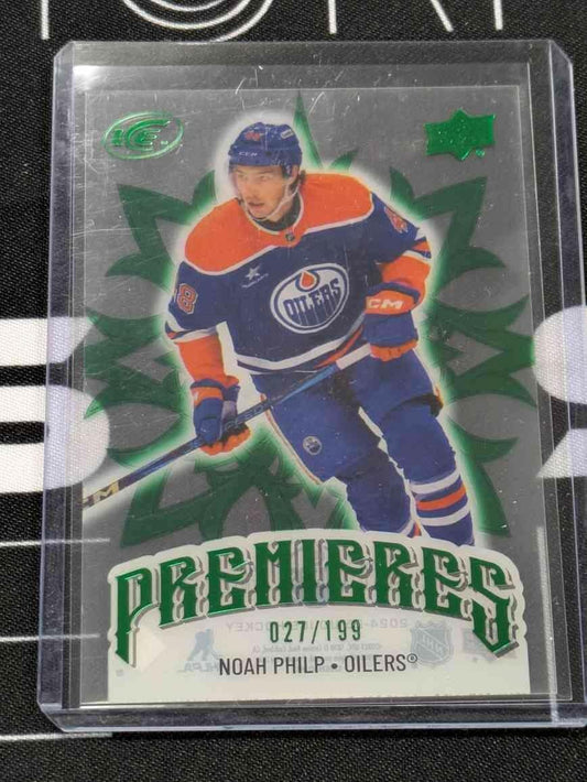 2024-25 Upper Deck ICE Noah Philp Ice Premieres Green /199 Rookie Oilers