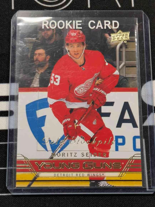 2021-22 Upper Moritz Seider 06/07 Retro Young Guns Gold Stockpile Rookie Card