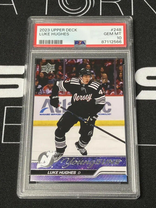 2023-24 Upper Deck LUKE HUGHES Young Guns YG Rookie RC #250 Gem PSA 10 PSA10