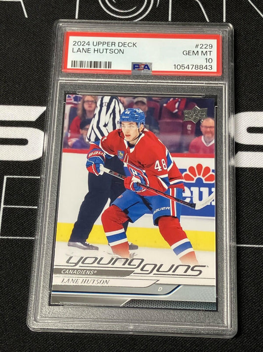 2024-25 UD Series 1 #229 Lane Hutson Young Guns PSA 10 GEM MT YG