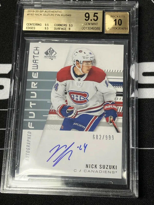 Nick Suzuki 2019-20 SP Authentic Future Watch Rookie Auto /999 #192 BGS 9.5